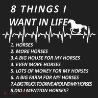 8 Things I Want In Life Horses Funny Hat thumb 2