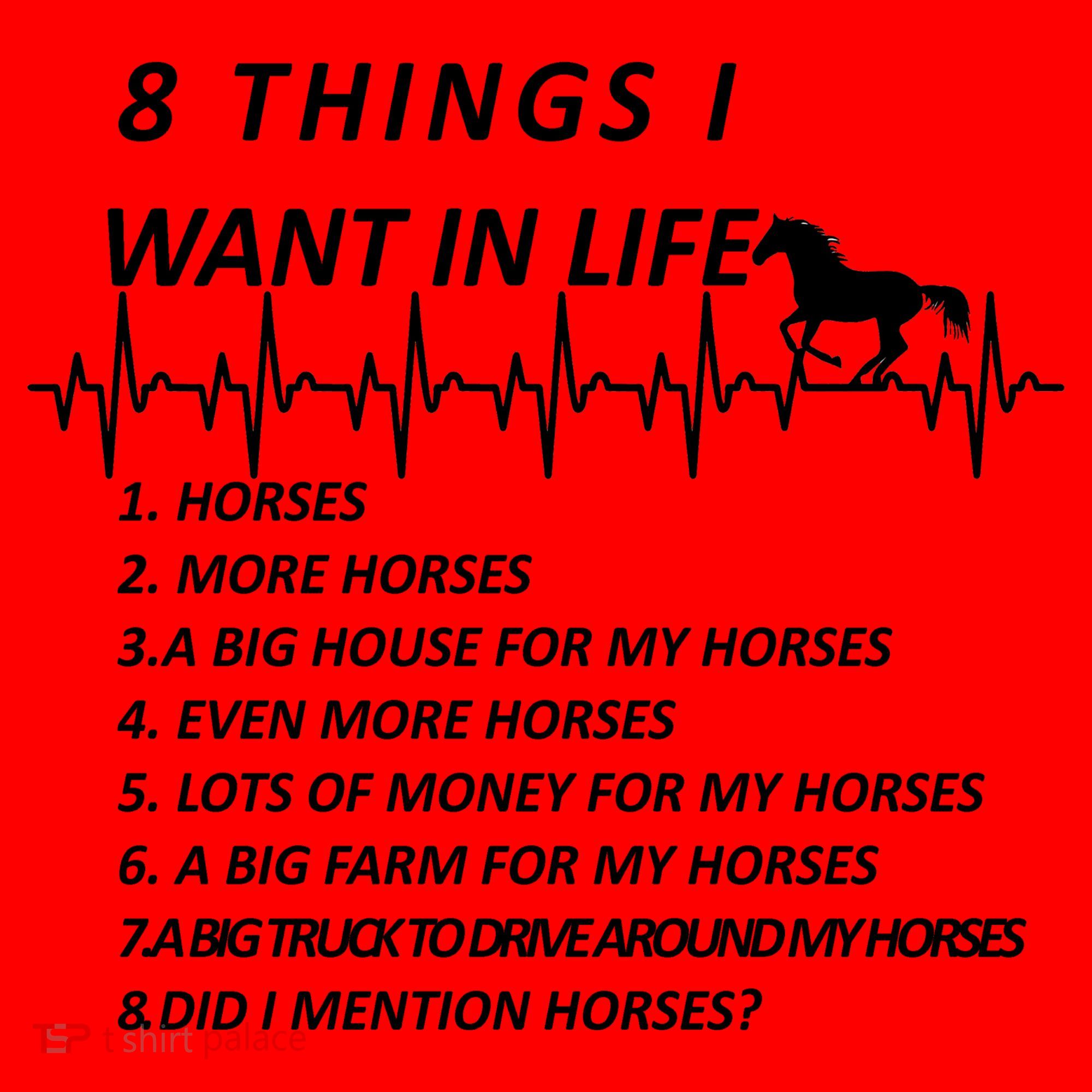 8 Things I Want In Life Horses Funny Santa Hat