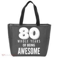 80 Whole Years Of Being Awesome Birthday Tote Bag thumb 0