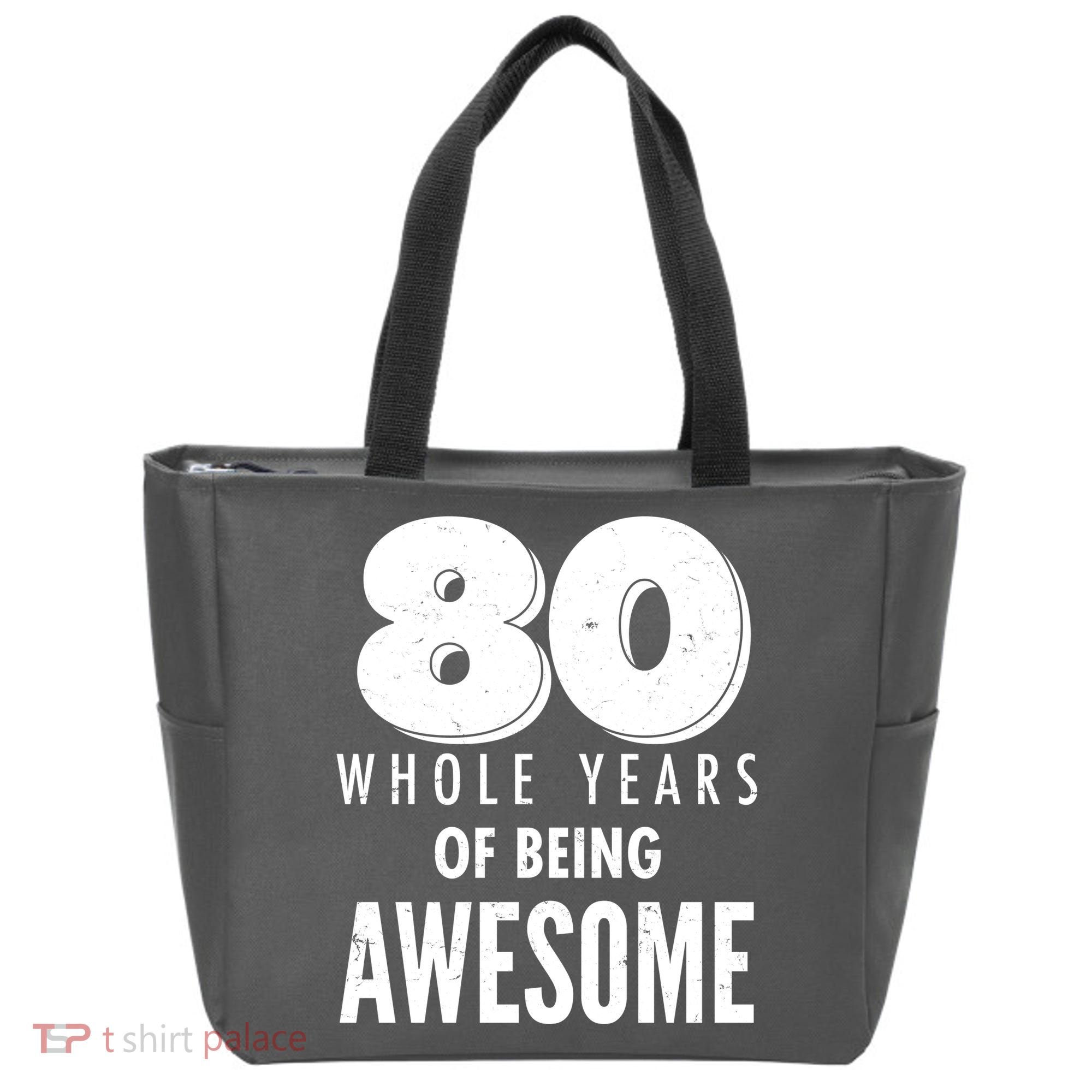 80 Whole Years Of Being Awesome Birthday Tote Bag