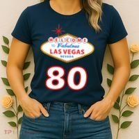 80 Years Old In Vegas - 80th Birthday Women's T-Shirt thumb 2