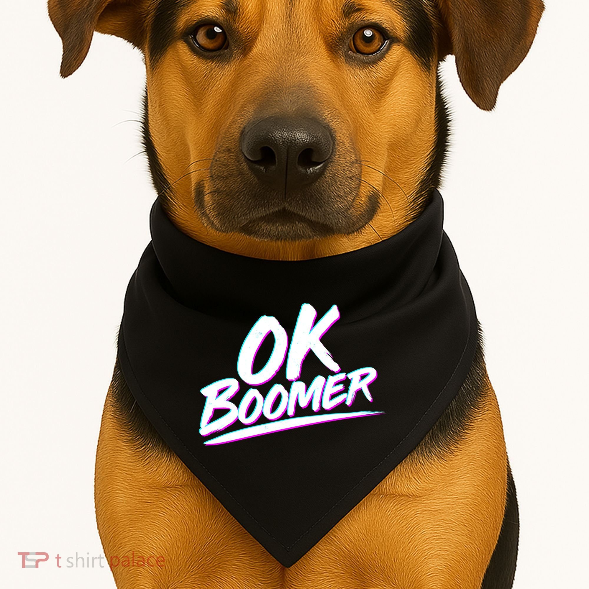 80's Retro Ok Boomer USA-Made Doggie Bandana