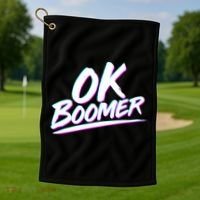 80's Retro Ok Boomer Golf Towel thumb 1