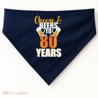 80th Birthday Cheers & Beers To 80 Years USA-Made Doggie Bandana thumb 0
