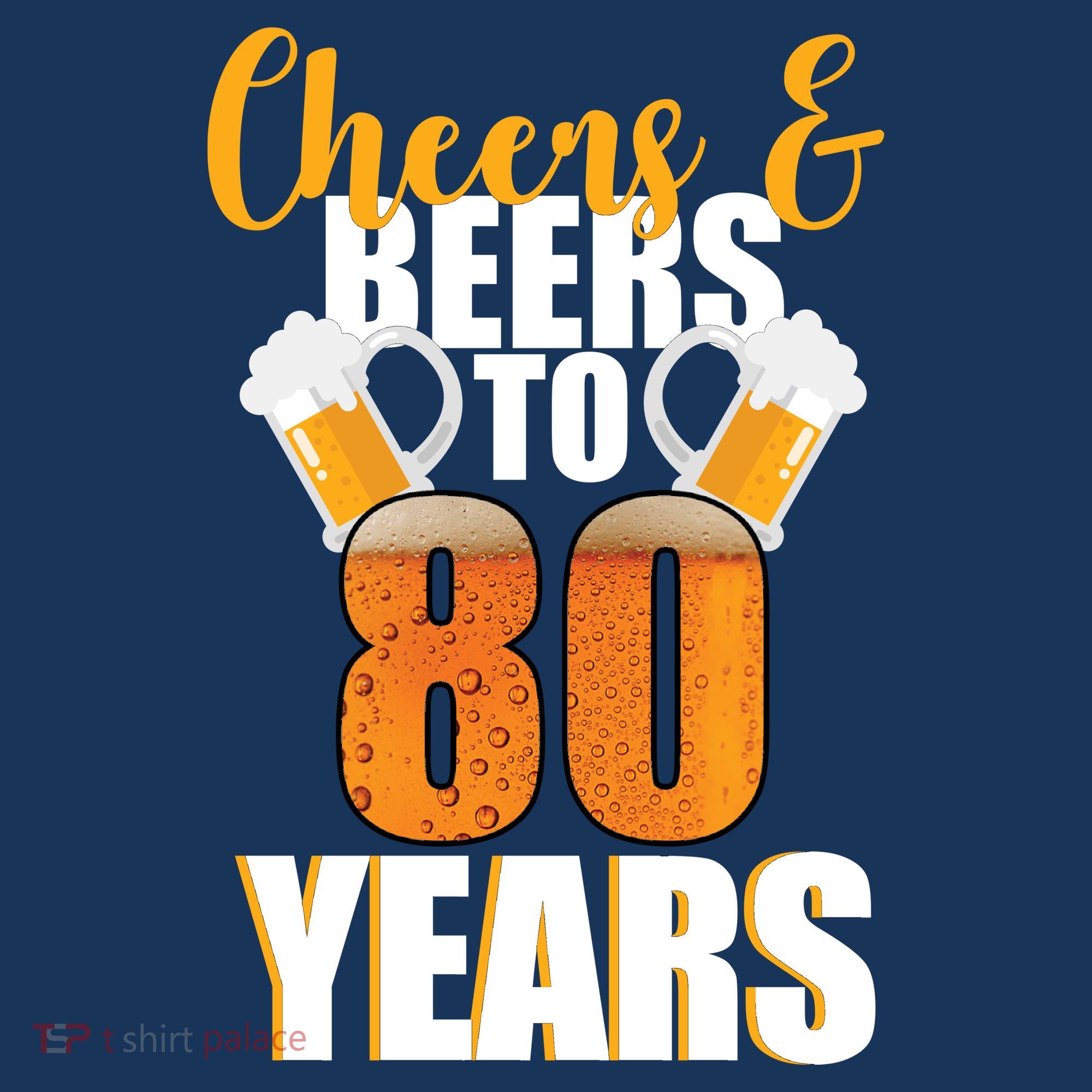 80th Birthday Cheers & Beers To 80 Years Button