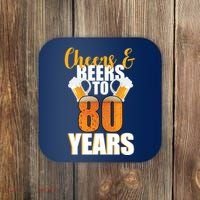 80th Birthday Cheers & Beers To 80 Years Coaster thumb 0