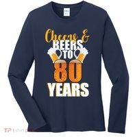 80th Birthday Cheers & Beers To 80 Years Women's Long Sleeve Shirt thumb 0
