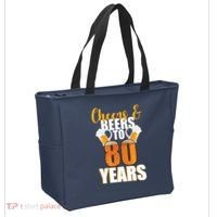 80th Birthday Cheers & Beers To 80 Years Tote Bag thumb 2