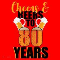 80th Birthday Cheers & Beers To 80 Years Santa Hat thumb 1
