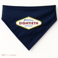 80th Birthday Las Vegas Fabulous Eightieth USA-Made Doggie Bandana thumb 0