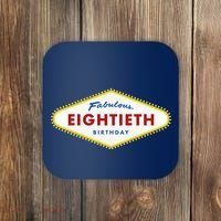 80th Birthday Las Vegas Fabulous Eightieth Coaster thumb 0