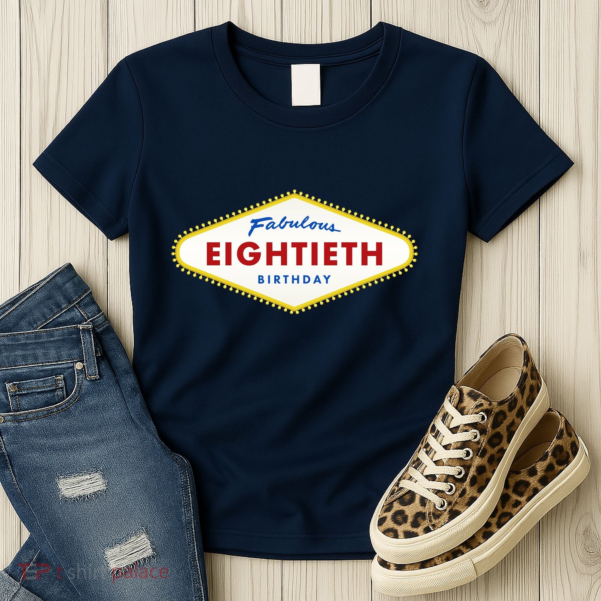 80th Birthday Las Vegas Fabulous Eightieth Women's T-Shirt