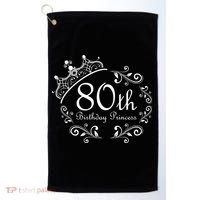 80th Birthday Princess Golf Towel thumb 0