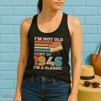 80th 1946 Birthday Retro I'm Not Old I'm A Classic Best Of Cassette Tape  Women's Tank Top thumb 2