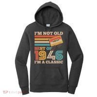 80th 1946 Birthday Retro I'm Not Old I'm A Classic Best Of Cassette Tape  Women's Hoodie thumb 0