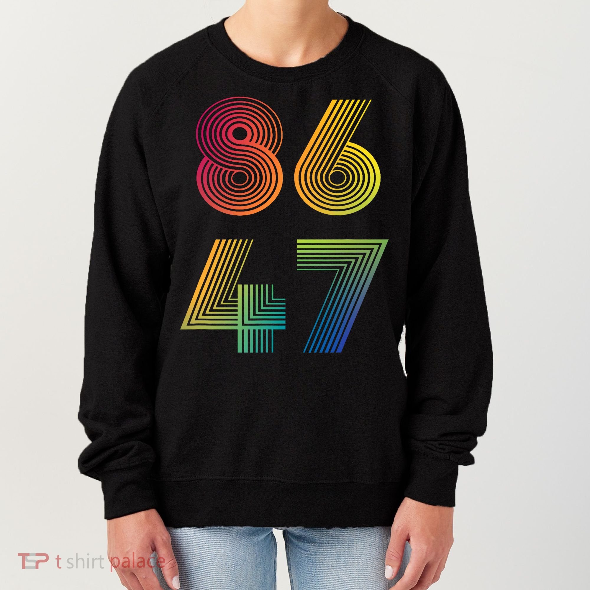 86 47 Anti Trump 8647 Impeach 47 Antitrump President Retro Women's Sweatshirt