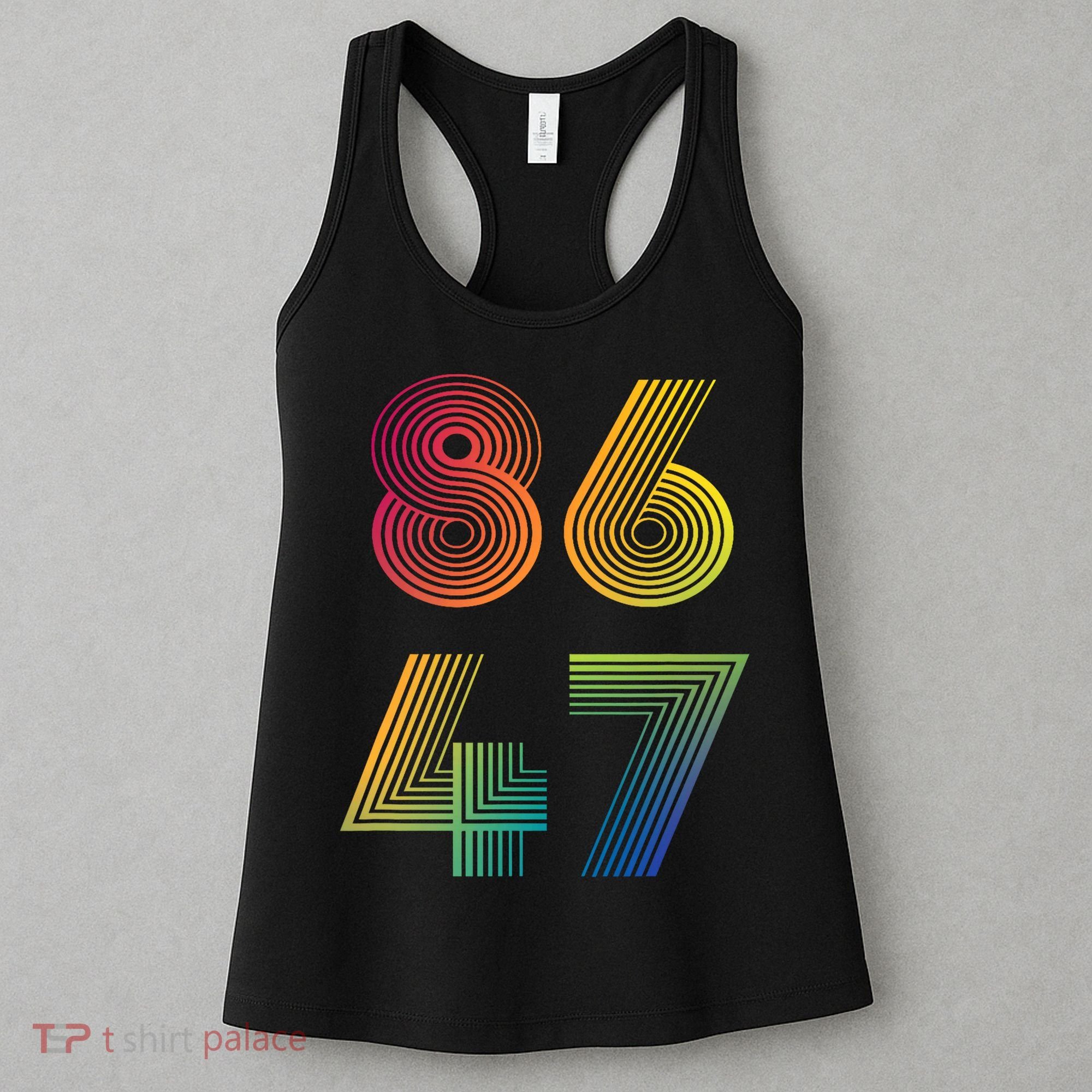 86 47 Anti Trump 8647 Impeach 47 Antitrump President Retro Women's Tank Top