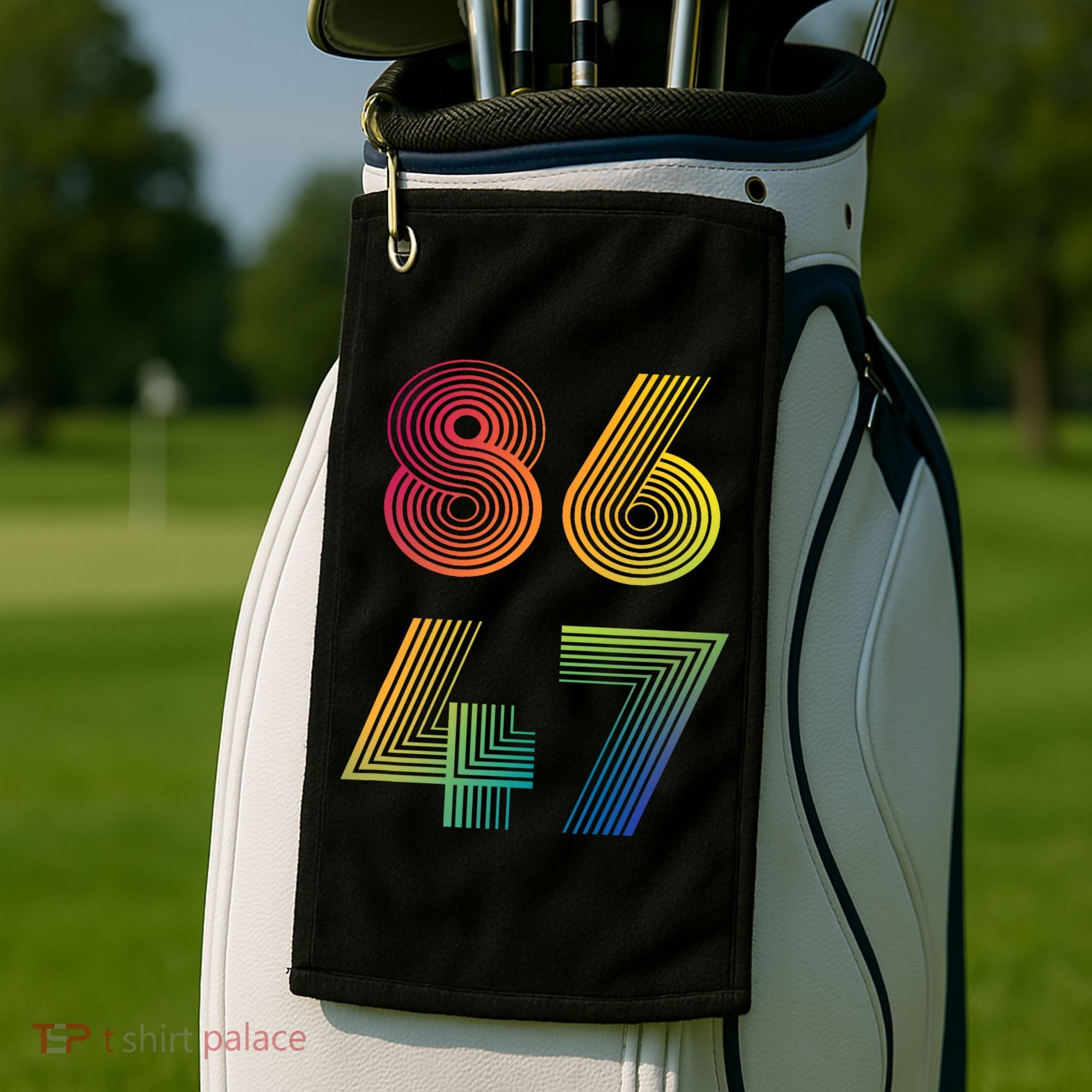 86 47 Anti Trump 8647 Impeach 47 Antitrump President Retro Golf Towel