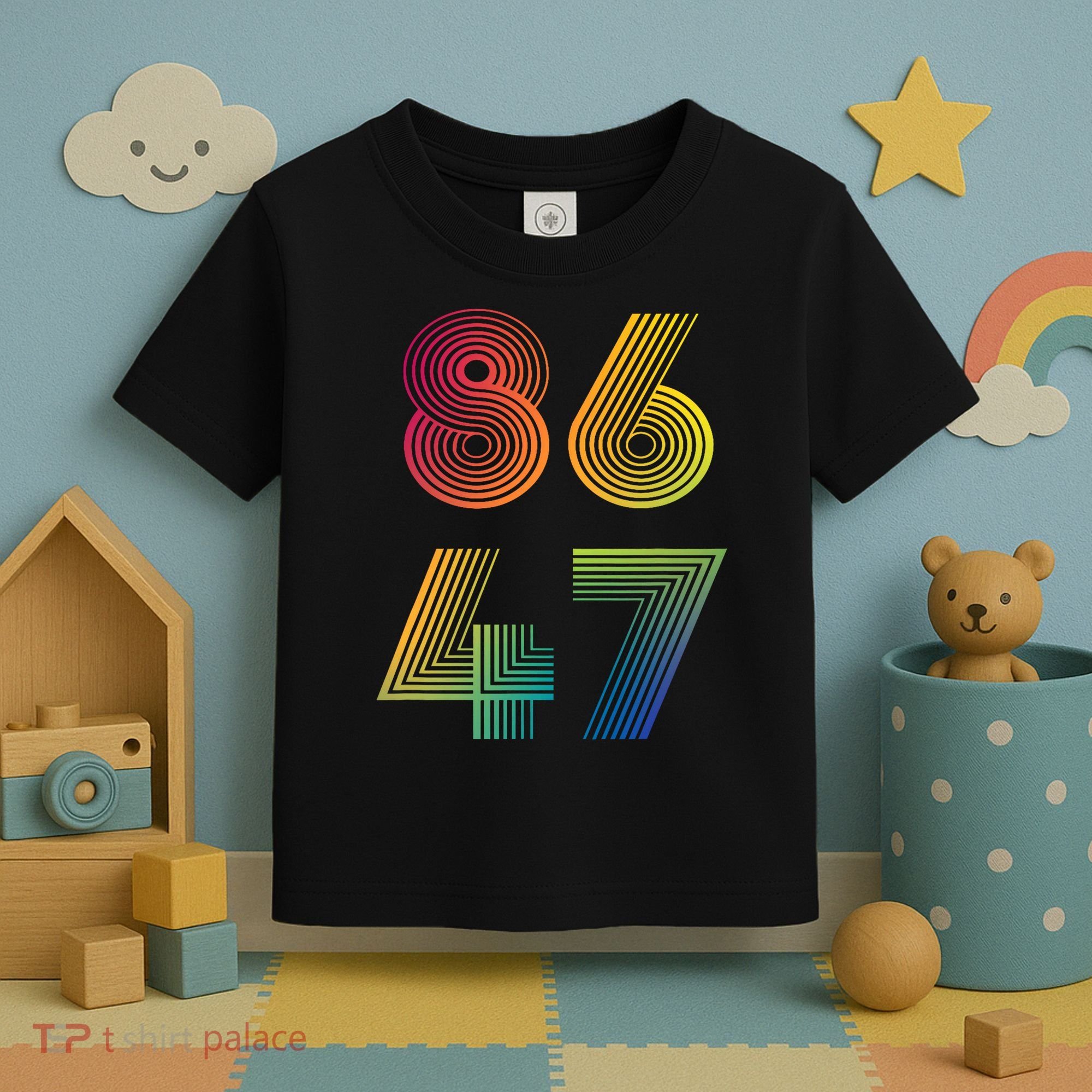 86 47 Anti Trump 8647 Impeach 47 Antitrump President Retro Toddler T-Shirt