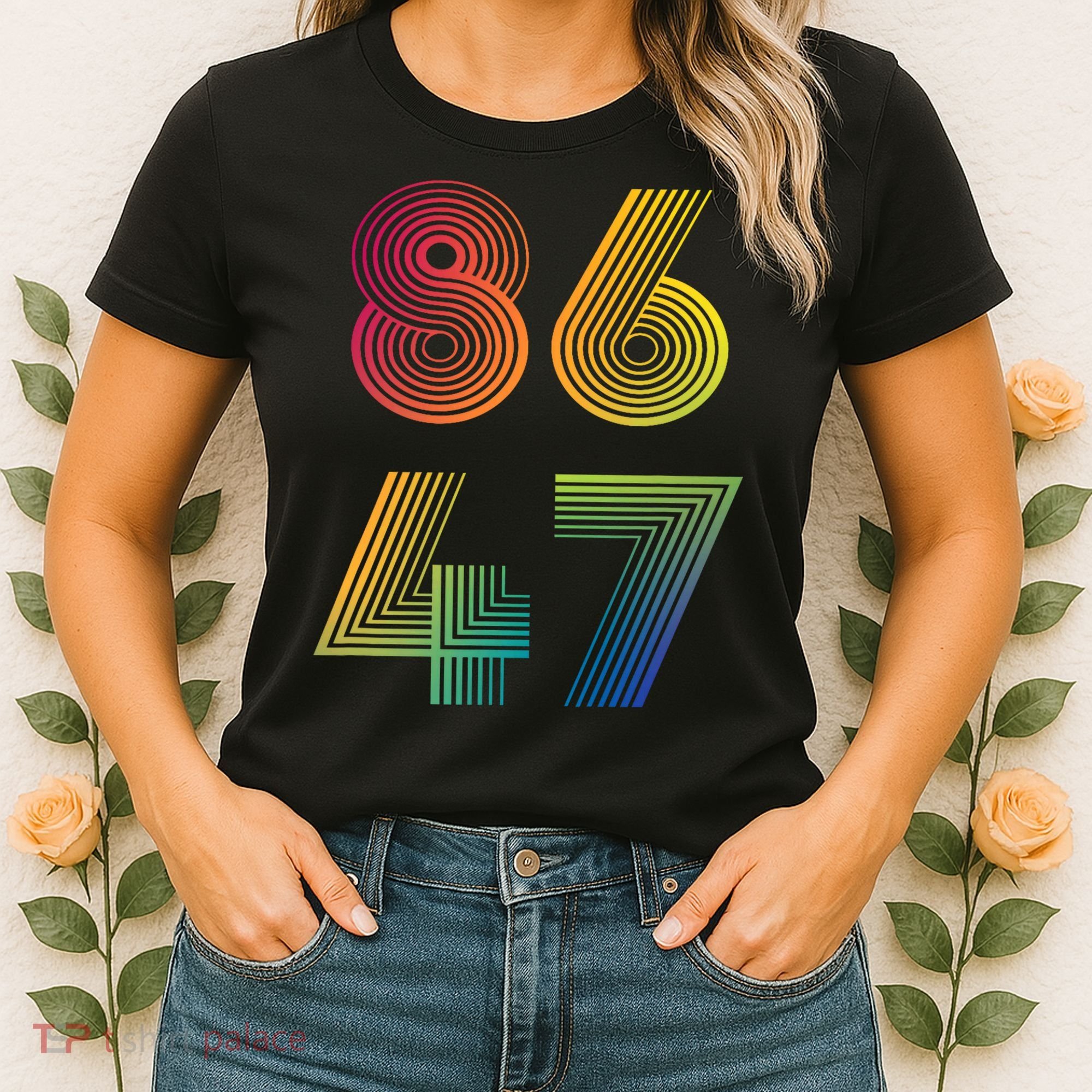 86 47 Anti Trump 8647 Impeach 47 Antitrump President Retro Women's T-Shirt