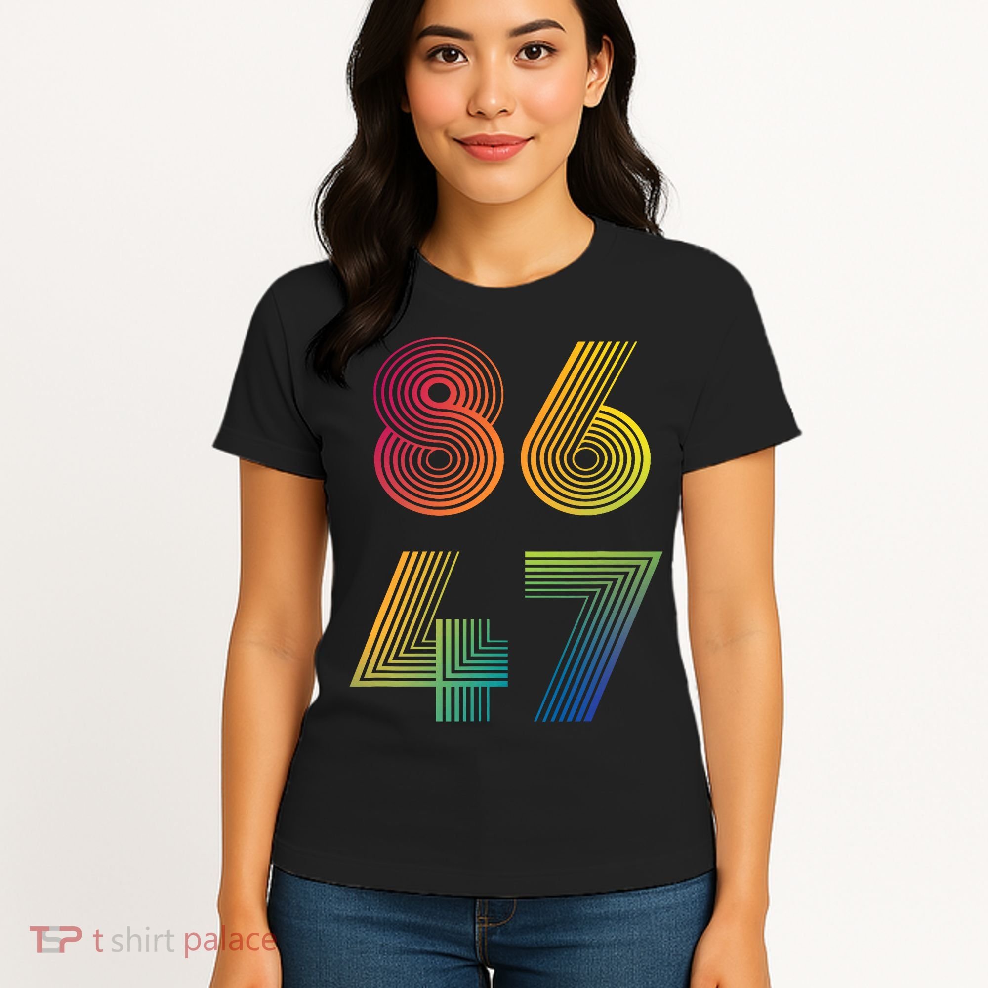 86 47 Anti Trump 8647 Impeach 47 Antitrump President Retro Women's T-Shirt