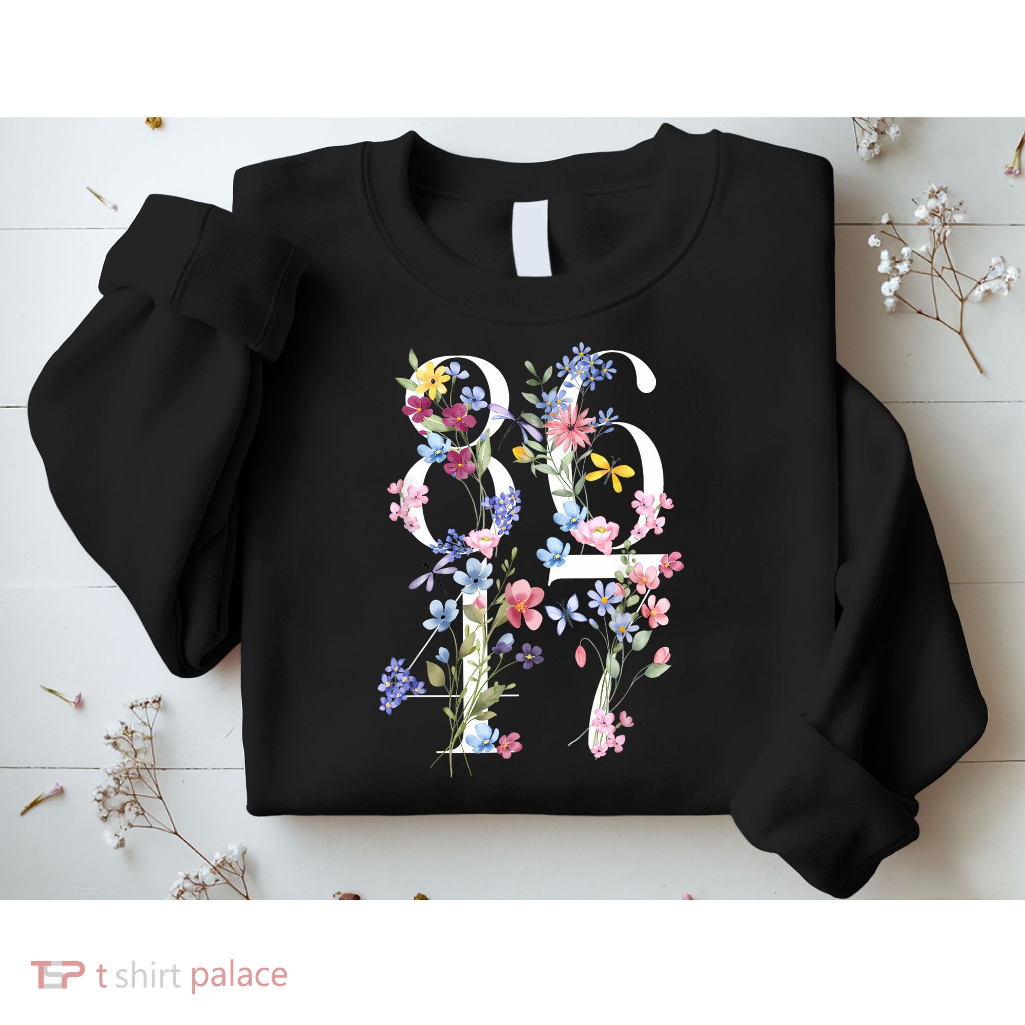 86 47 Floral Boho Style Sweatshirt