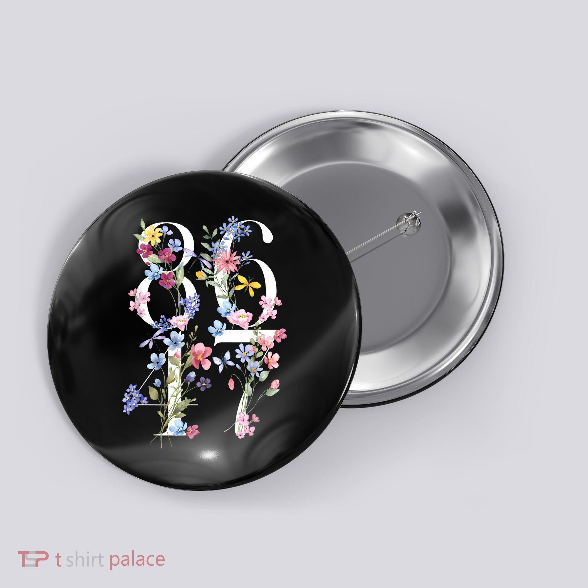 86 47 Floral Boho Style Button