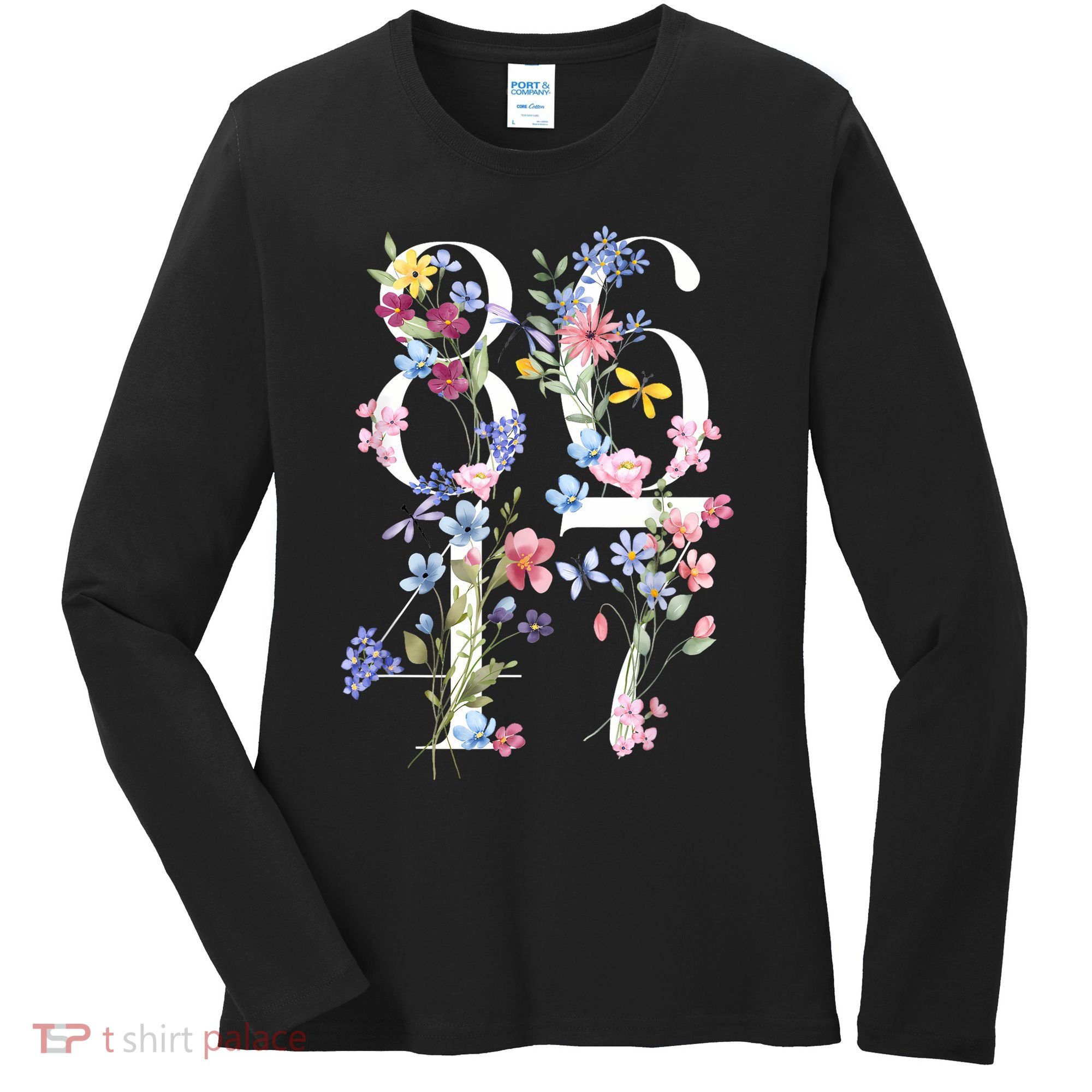 86 47 Floral Boho Style Women's Long Sleeve Shirt