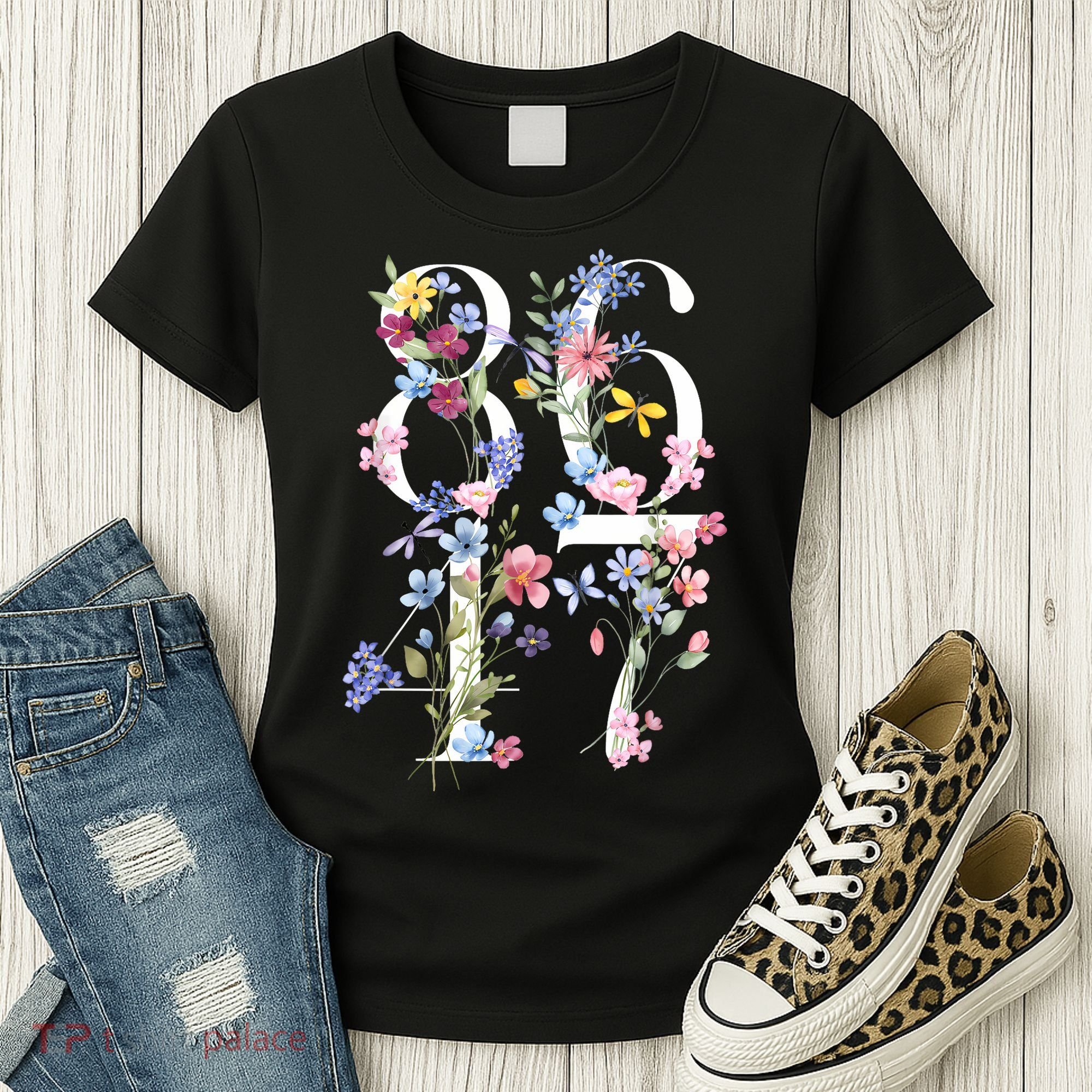 86 47 Floral Boho Style Women's T-Shirt