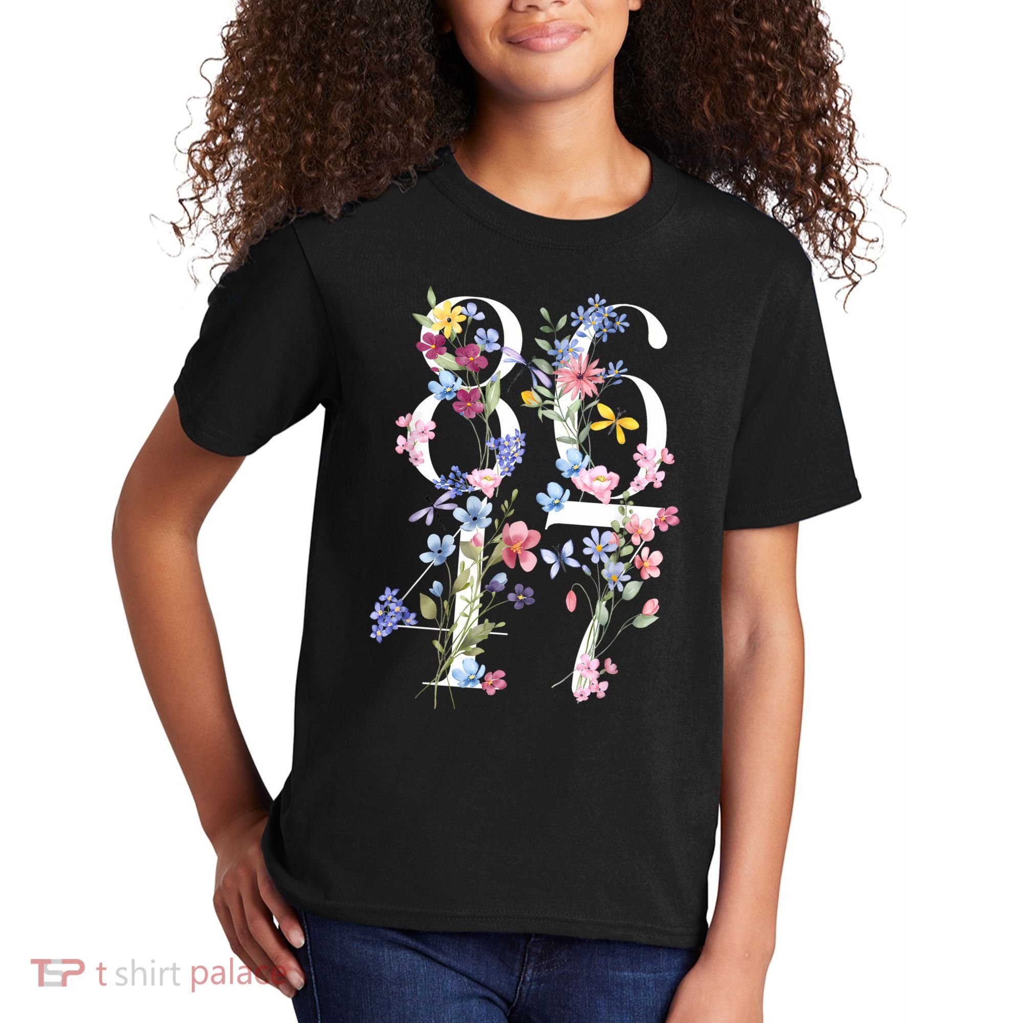 86 47 Floral Boho Style Kids T-Shirt