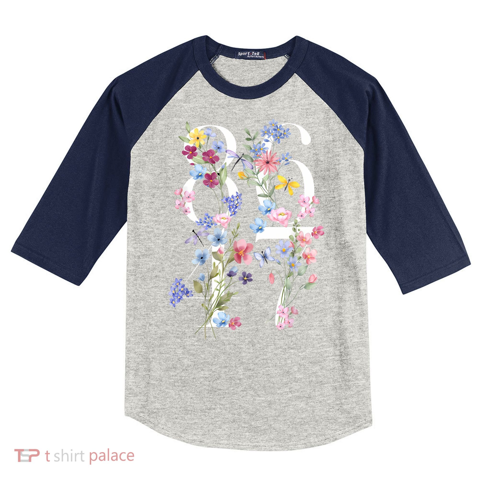 86 47 Floral Boho Style Kids Colorblock Raglan Jersey
