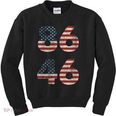 86 46 Impeach Anti Biden Vintage Distressed Kids Sweatshirt