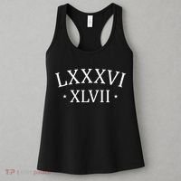 86 47 LXXXVI XLVII Roman Numerals Subtle Anti Trump Women's Tank Top thumb 3