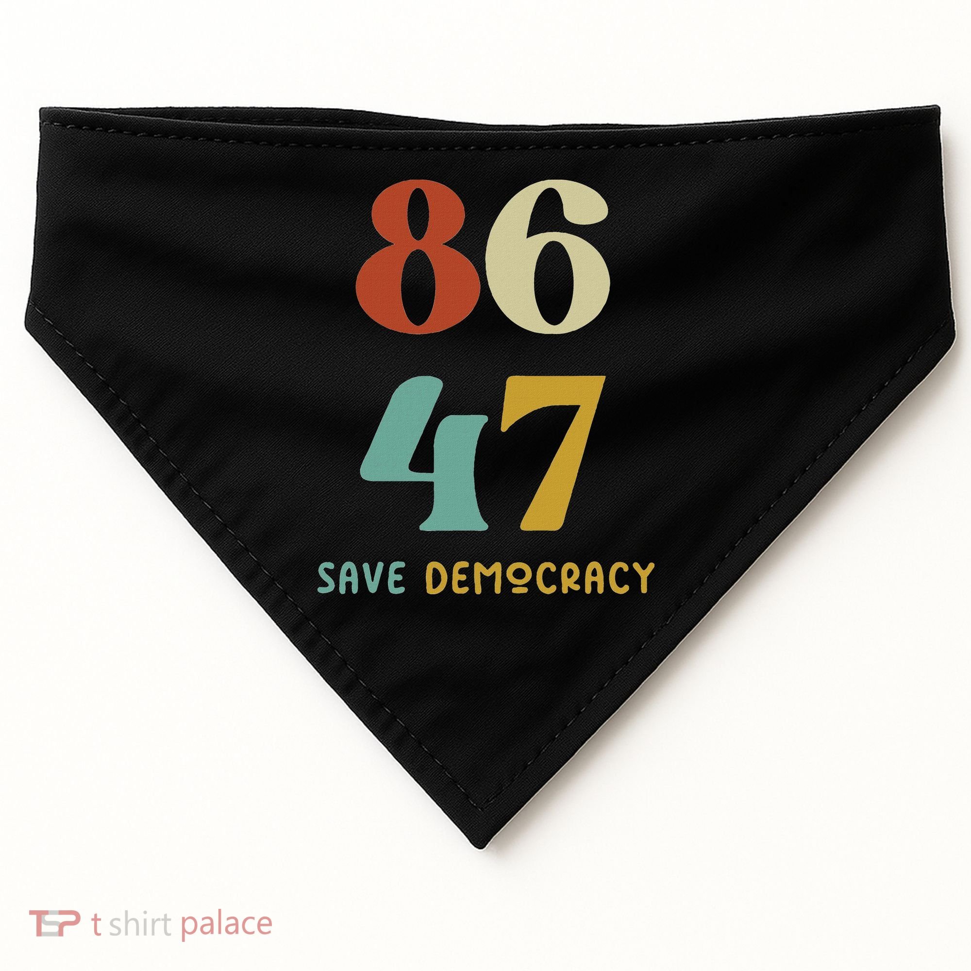 86 47 Save Democracy Anti Trump Political Protest USA-Made Doggie Bandana
