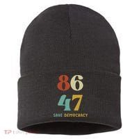 86 47 Save Democracy Anti Trump Political Protest Sustainable Knit Beanie thumb 0