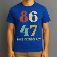 86 47 Save Democracy Anti Trump Political Protest T-Shirt thumb 3