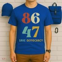 86 47 Save Democracy Anti Trump Political Protest T-Shirt thumb 6