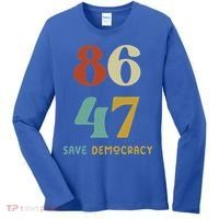 86 47 Save Democracy Anti Trump Political Protest Women's Long Sleeve Shirt thumb 0