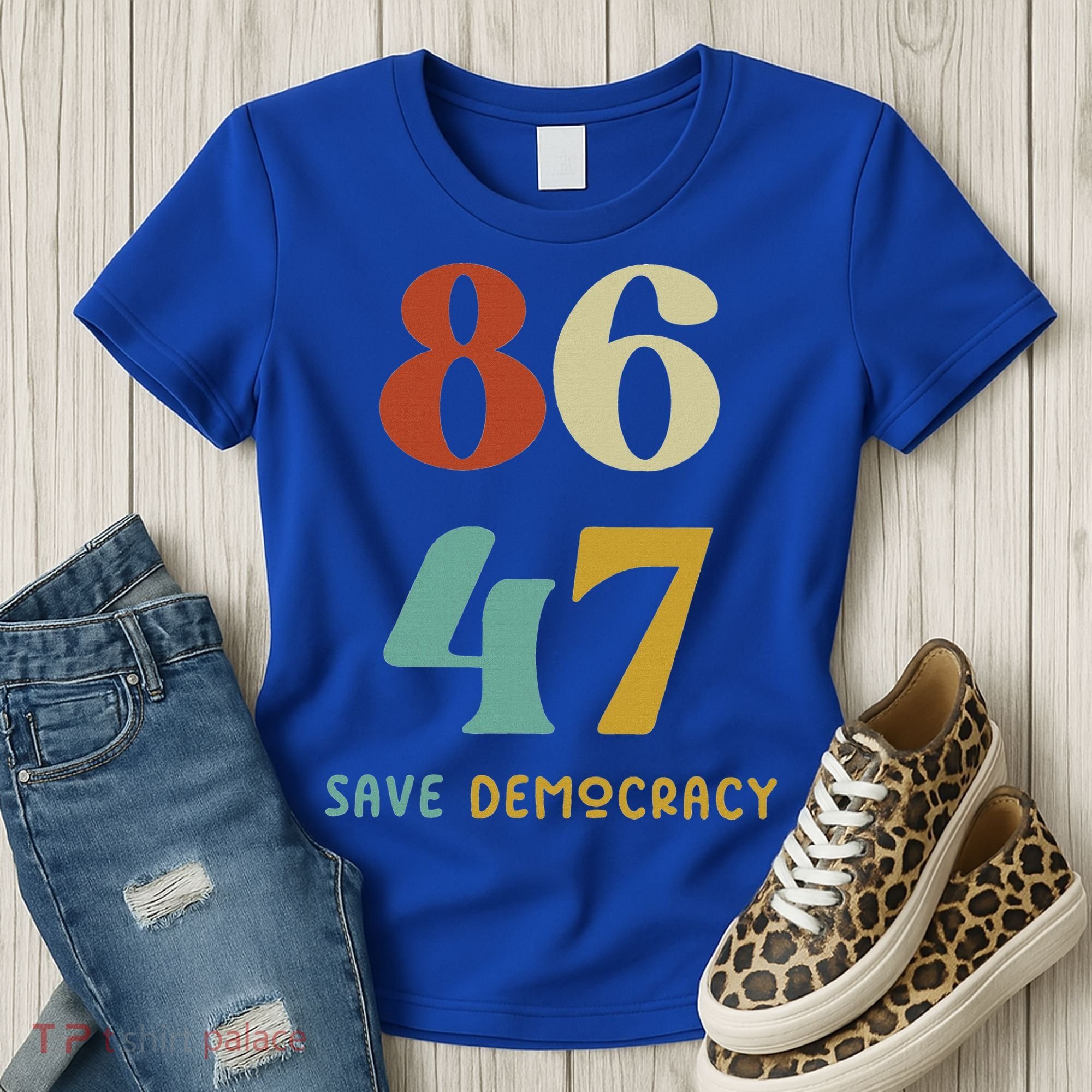 86 47 Save Democracy Anti Trump Political Protest Women's T-Shirt