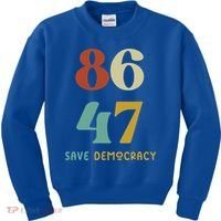 86 47 Save Democracy Anti Trump Political Protest Kids Sweatshirt thumb 0