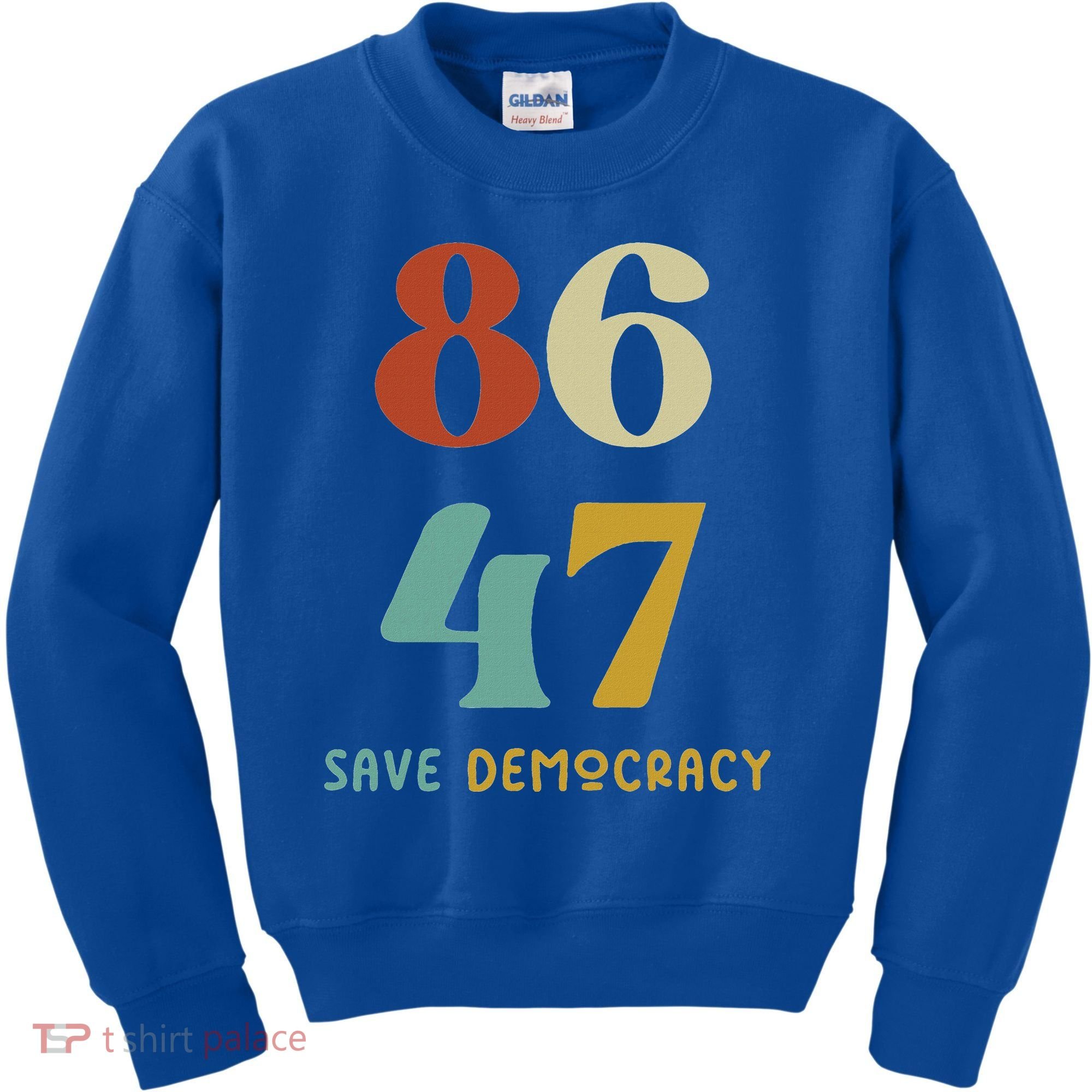 86 47 Save Democracy Anti Trump Political Protest Kids Sweatshirt