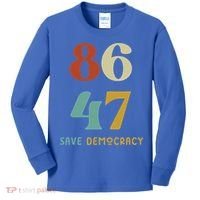 86 47 Save Democracy Anti Trump Political Protest Kids Long Sleeve Shirt thumb 0