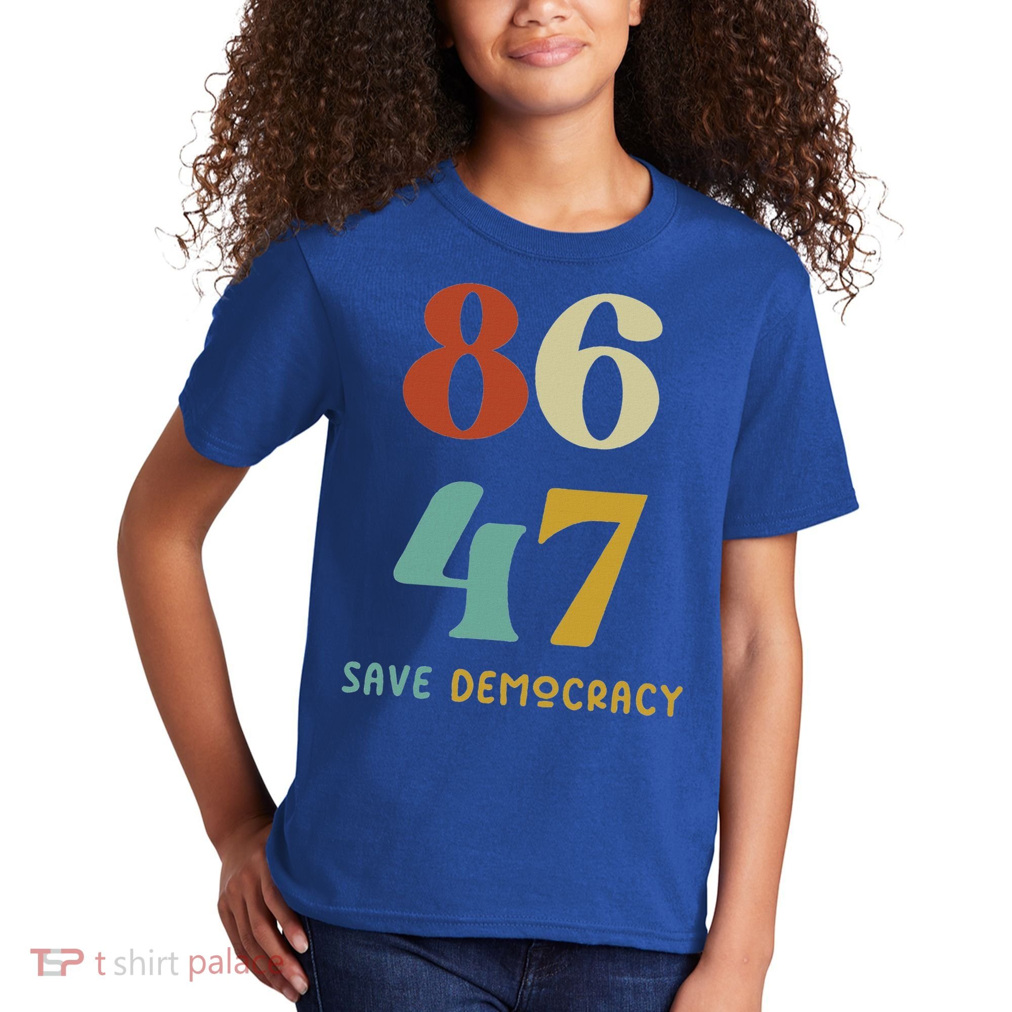 86 47 Save Democracy Anti Trump Political Protest Kids T-Shirt