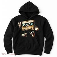80s 90s Audio Cassette Tape Women Funny Retro Hoodie thumb 0