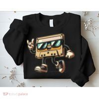 80s 90s Audio Cassette Tape Women Funny Retro Sweatshirt thumb 2