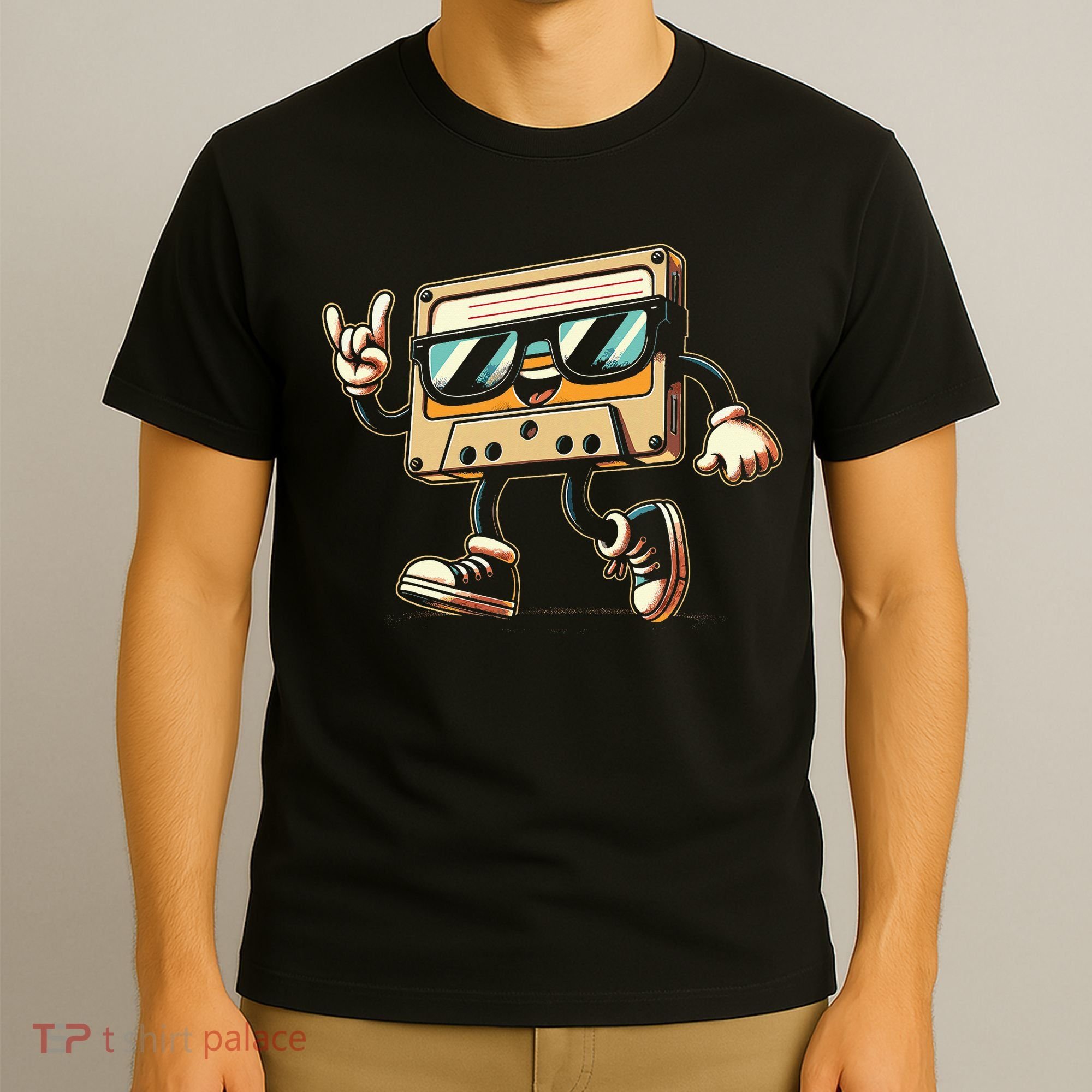 80s 90s Audio Cassette Tape Women Funny Retro T-Shirt