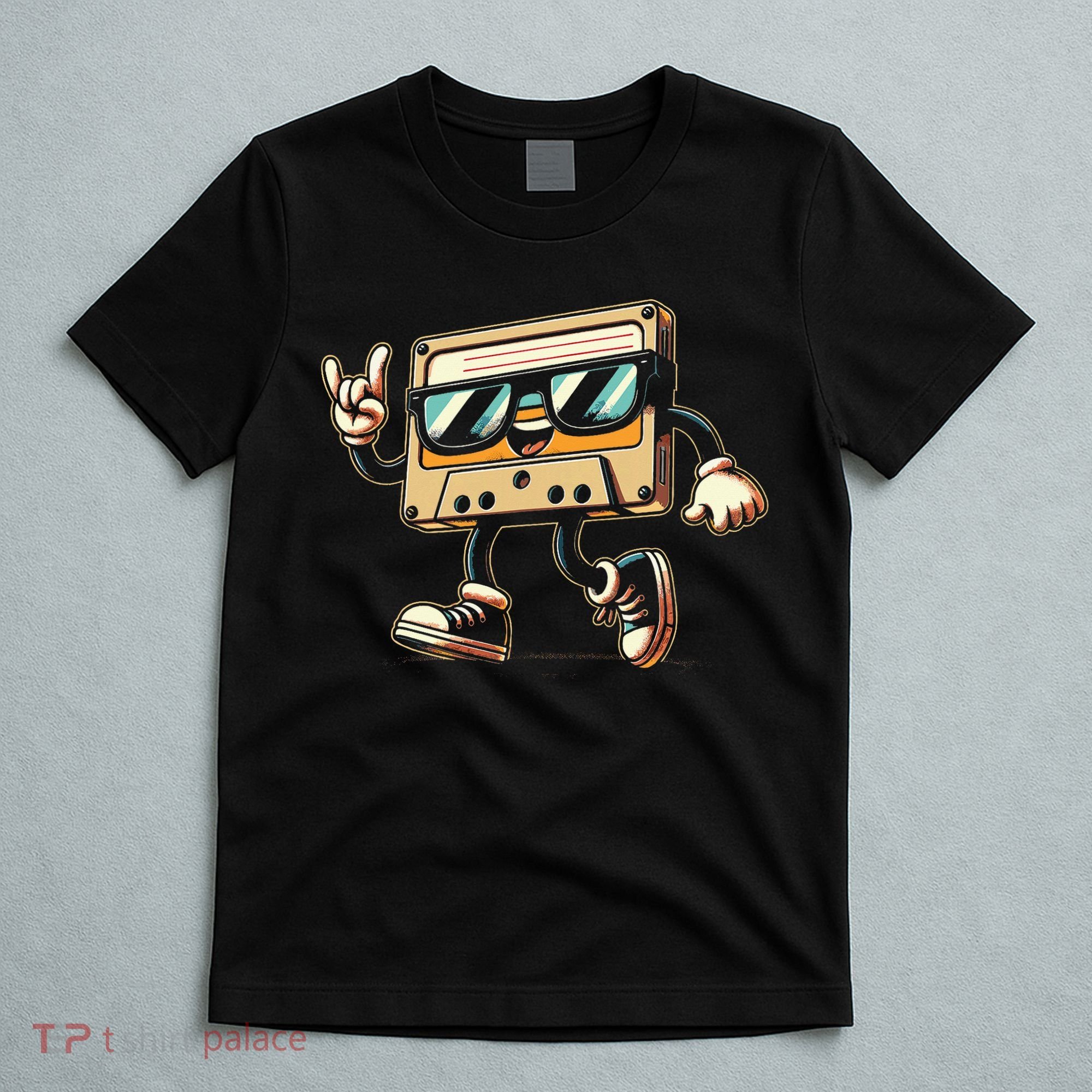 80s 90s Audio Cassette Tape Women Funny Retro T-Shirt