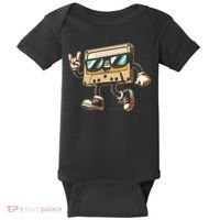 80s 90s Audio Cassette Tape Women Funny Retro Baby Bodysuit thumb 0