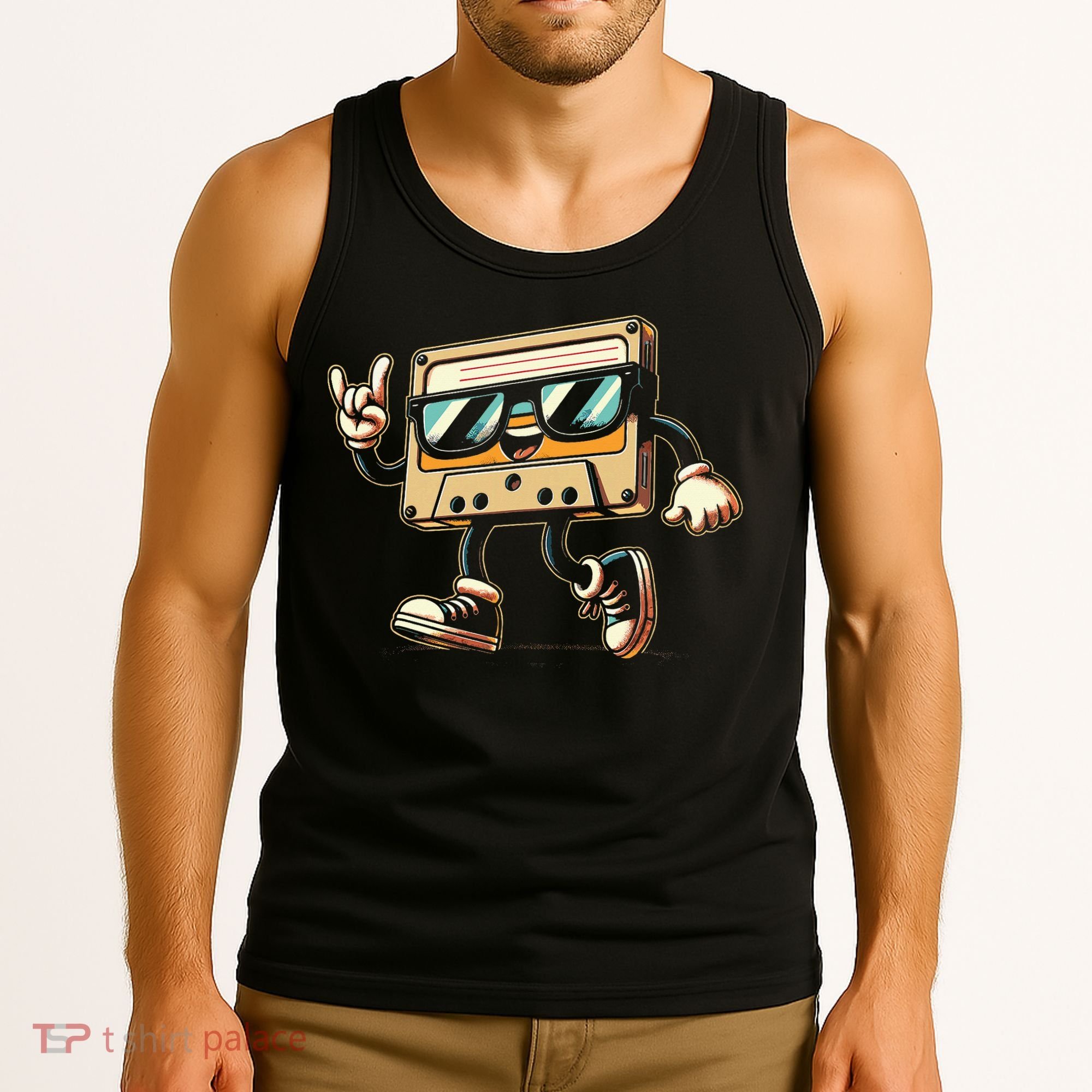 80s 90s Audio Cassette Tape Women Funny Retro Tank Top