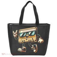 80s 90s Audio Cassette Tape Women Funny Retro Tote Bag thumb 0